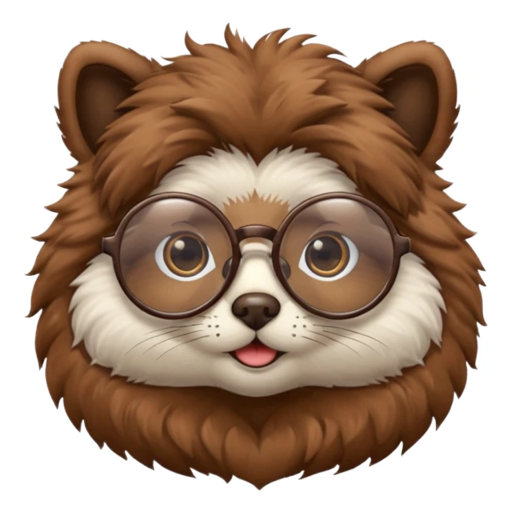 yuvarlak gözlüklü hayvan  sticker