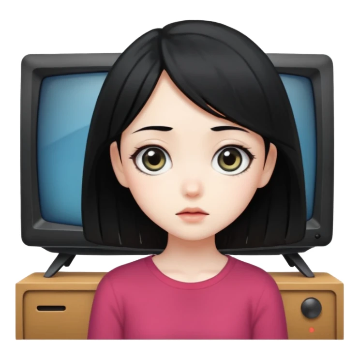 Tv izleyen anime kız sticker