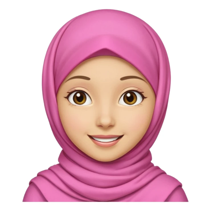 A medium light skin girl with pink hijab smile happily sticker