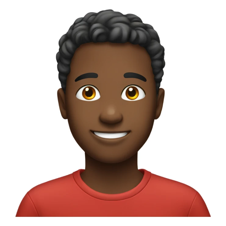 smiling boy in red shirt sticker