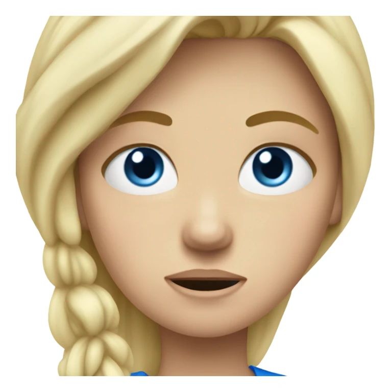 Blonde girl with blue eyes crying and mad  sticker
