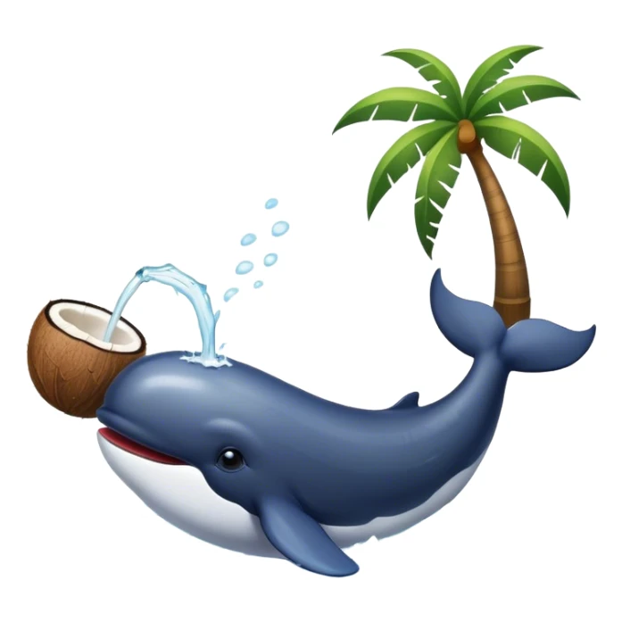 A whale drinking out of a coconut  sticker
