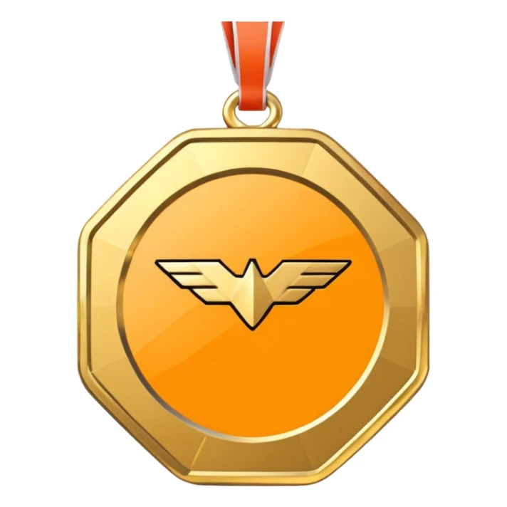 Can you please create a medal like this " 🥇 " that won't have the tape, and that will be octagon shaped. And inside it, instead of having the number " 1 " please change it with Mclaren logo. sticker