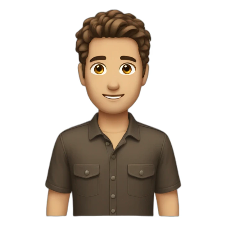 men brown hair tall sticker