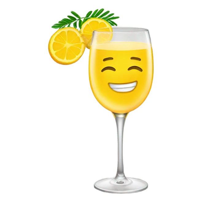 Mimosa drink in glass smiling sticker