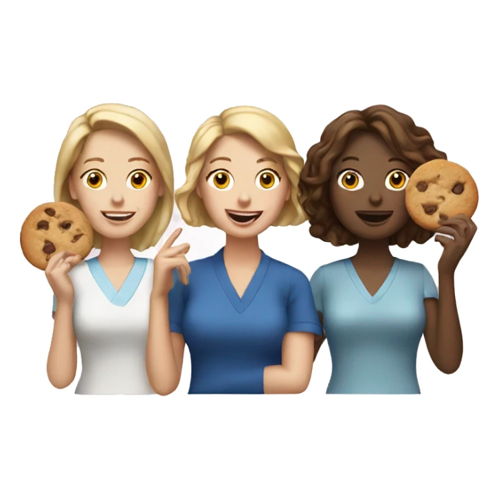 Three White Woman with Cookies sticker