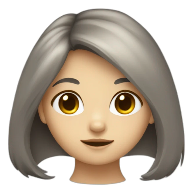 Little cat long hair dark grey and beige face sticker