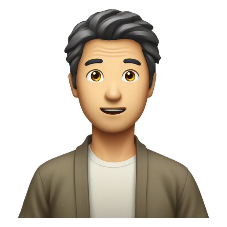 Japan man have a surprised  sticker