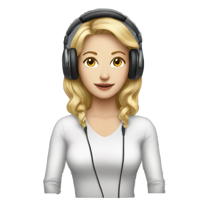 white woman music producer with headphones sticker