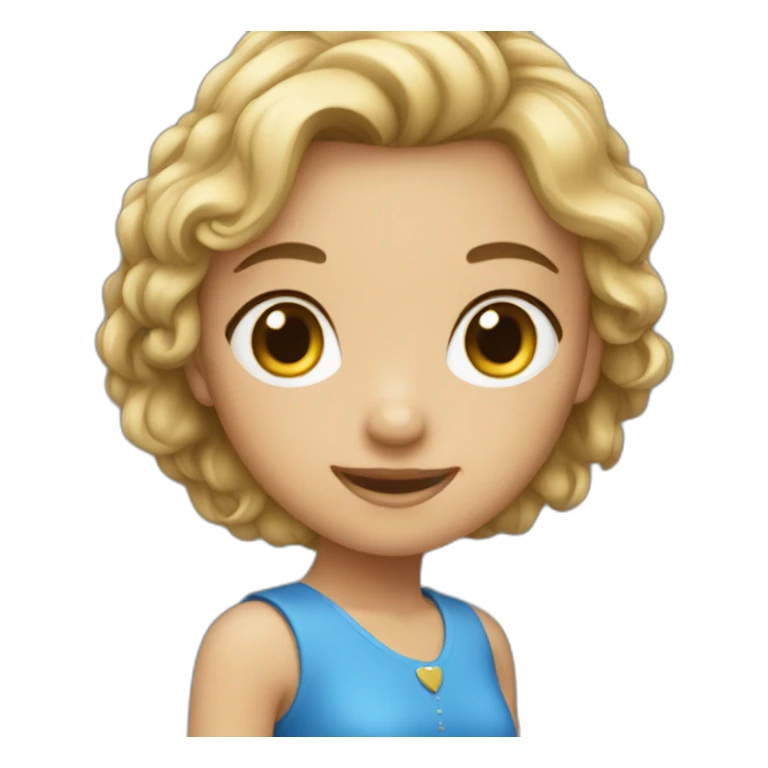 A girl wearing a blue dress sticker