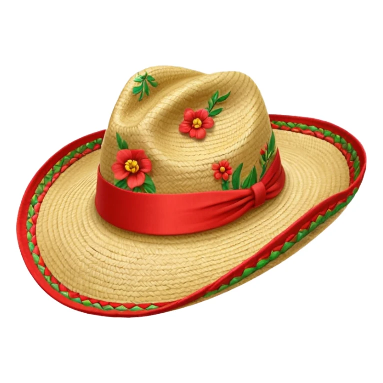 sombrero de paja con listón rojo sticker