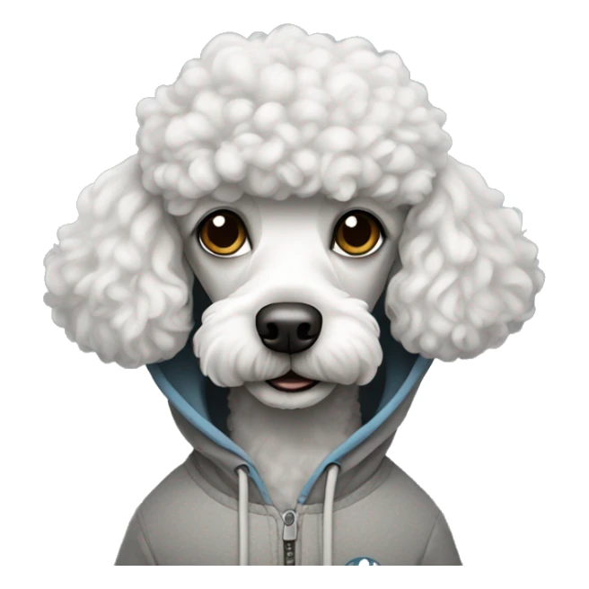 Poodle wearing a hoodie  sticker