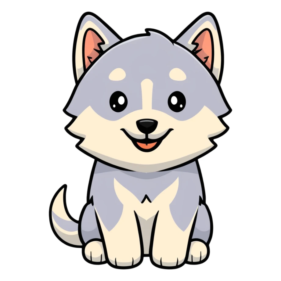happy light cinnamon colored husky dog, pale tan sticker