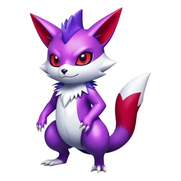 Cool Shiny Digimon-Sneasel-Zangoose-hybrid full body sticker