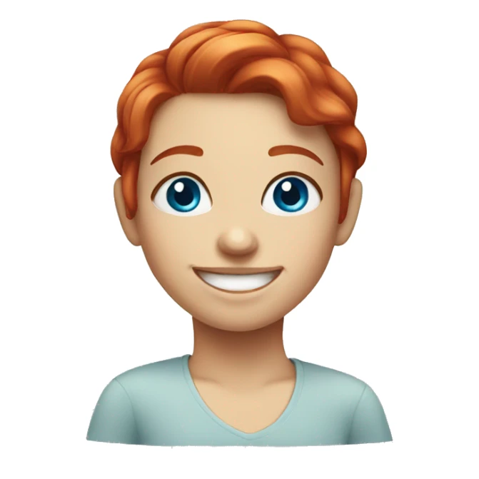 smiling girl with red hair and blue eyes sticker