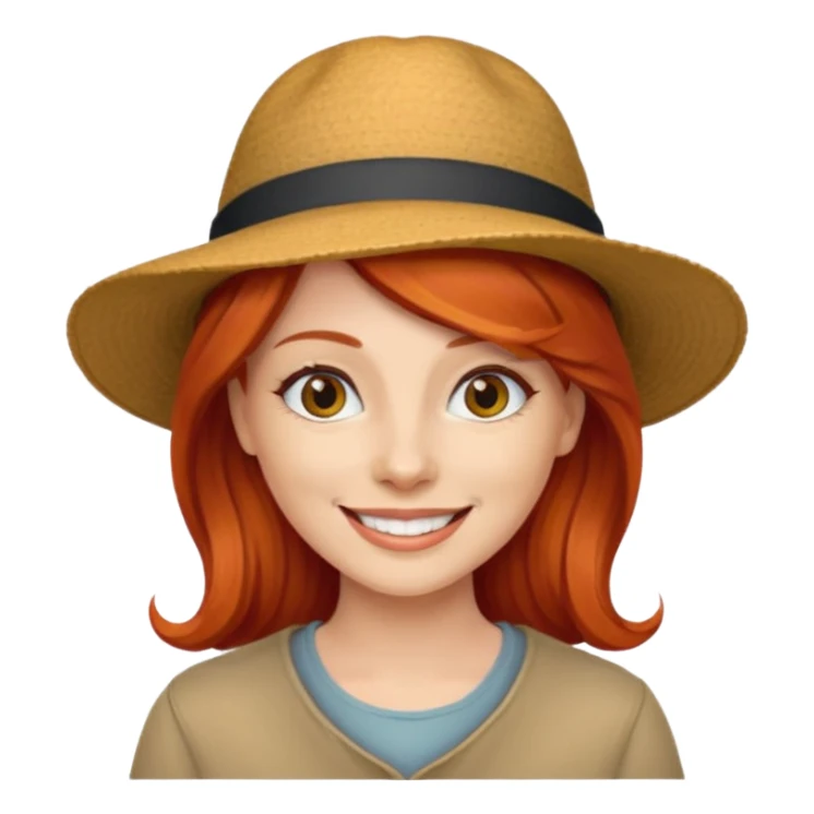 hatted and red haired woman sticker
