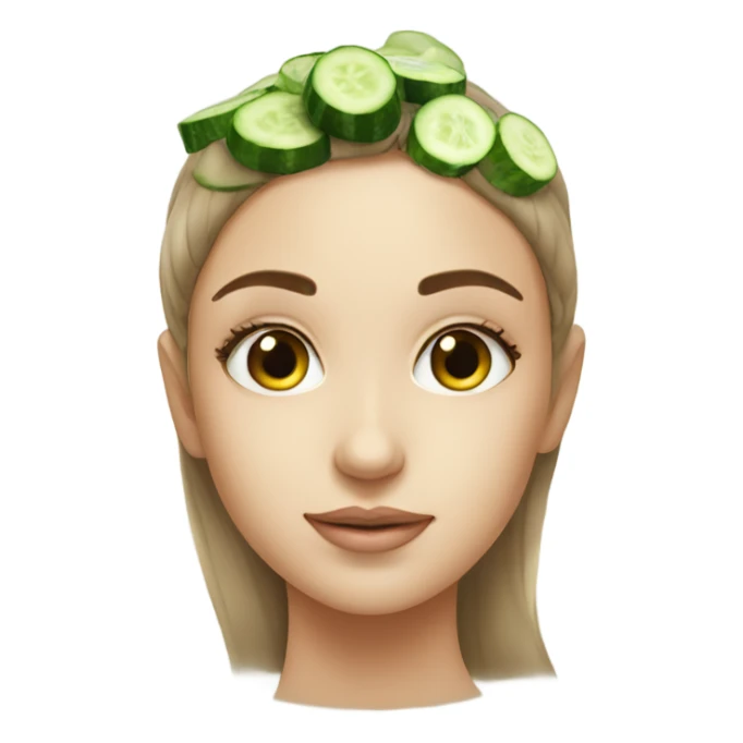A girl with cucumber spa on her eyes  sticker