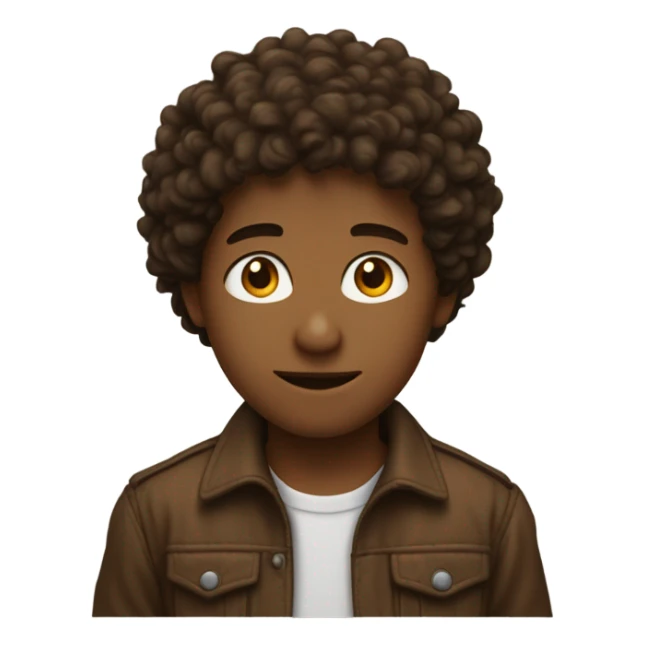 Garçon, cheveux bouclés,yeux marrons légèrement de profil  sticker