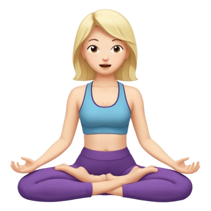 woman burping during yoga practice sticker
