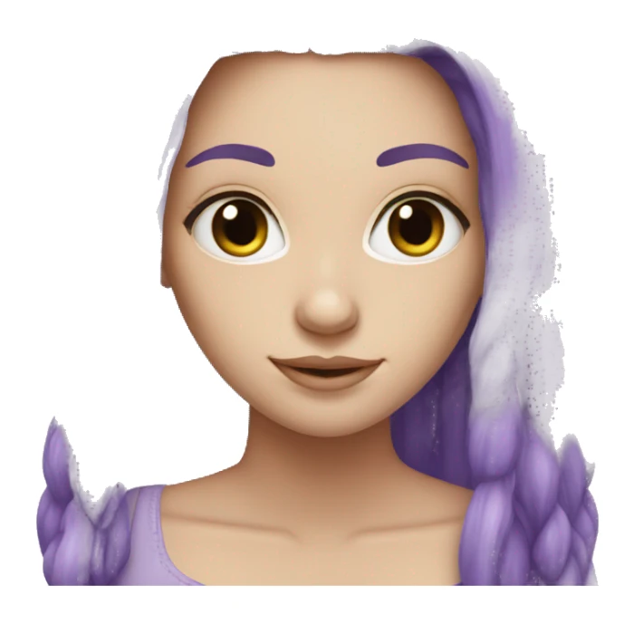 purple long hair white girl sticker