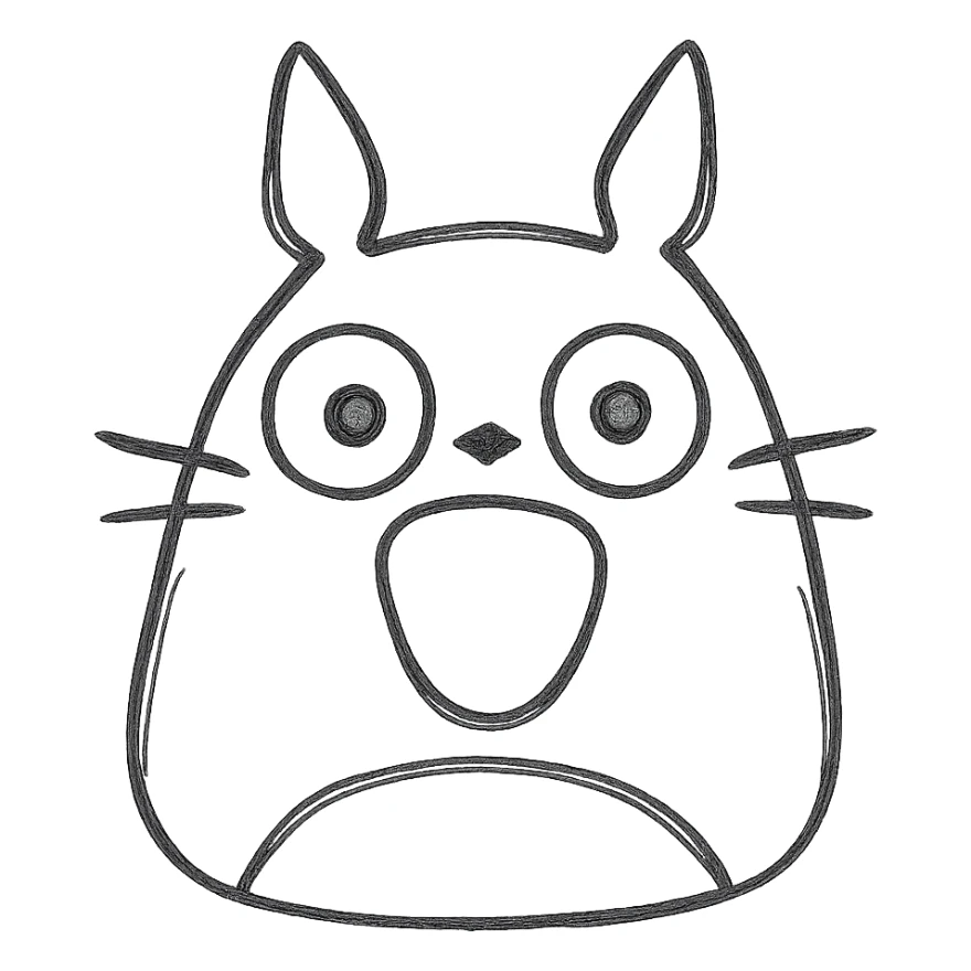 Totoro pogchamp emoji with big eyes sticker