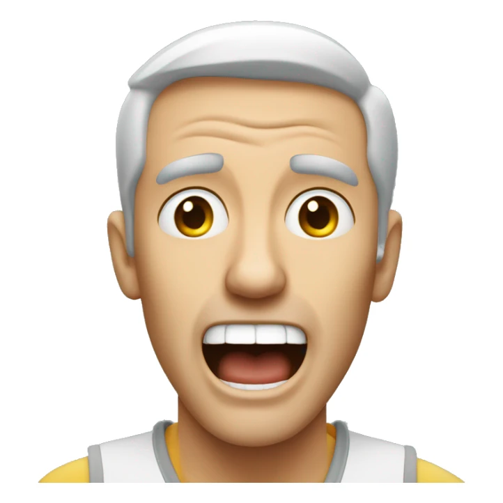 Caucasian man screams in surprise sticker