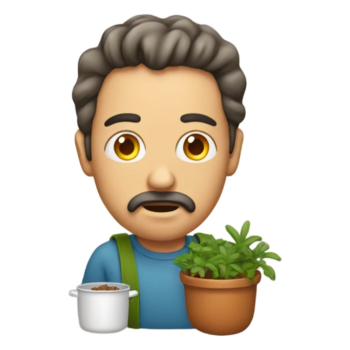 Confused man with pot in tote bag sticker