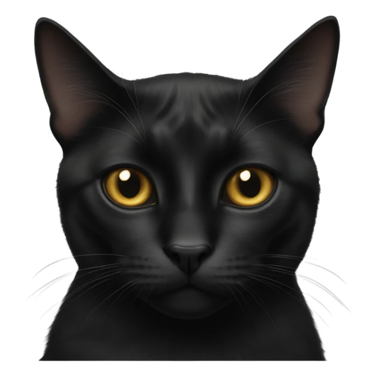 realistic black cat portrait with only one eye sticker