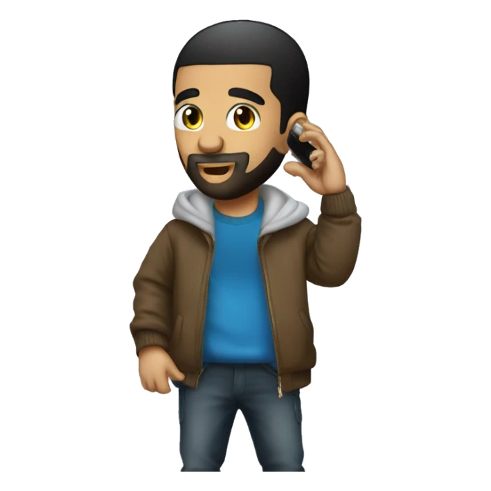 Drake calling someone on his cell phone sticker