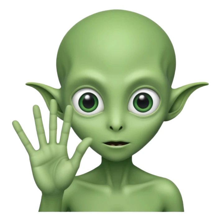 Un aliene qui fait le signe jul sticker