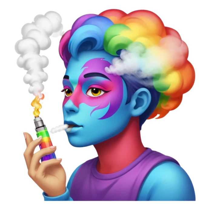 rainbow person vaping sticker