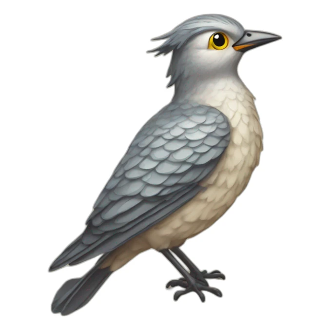 Cuckoo bird wearing a vintage dress sticker