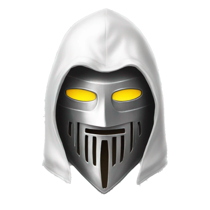 Metal mask with white hood medieval sticker