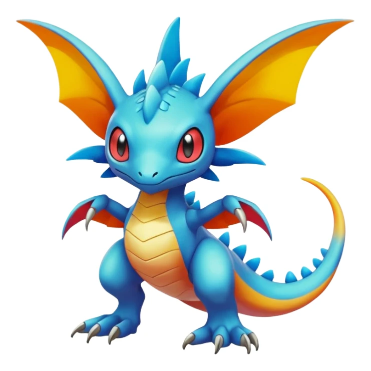 Colorful Vibrant Unique Pokémon-Digimon-Fakémon-hybrid-creature (full body) sticker