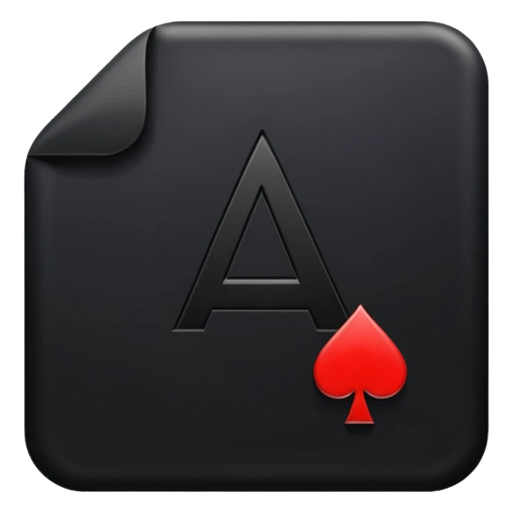 Letter A and Spade Suit symbol below sticker