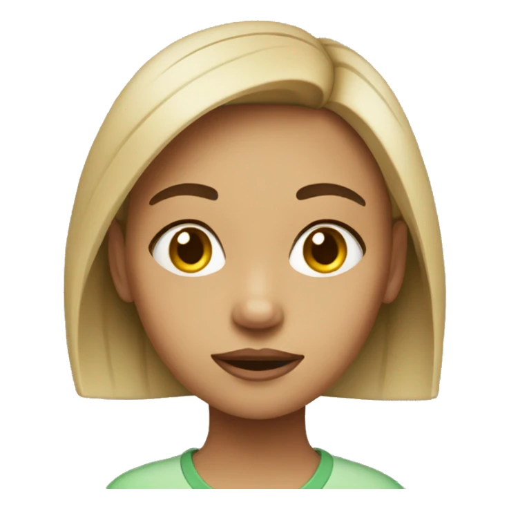 A realistic girl with a fatique face sticker