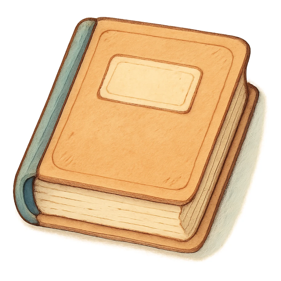 bold icon of a book in ghibli style sticker