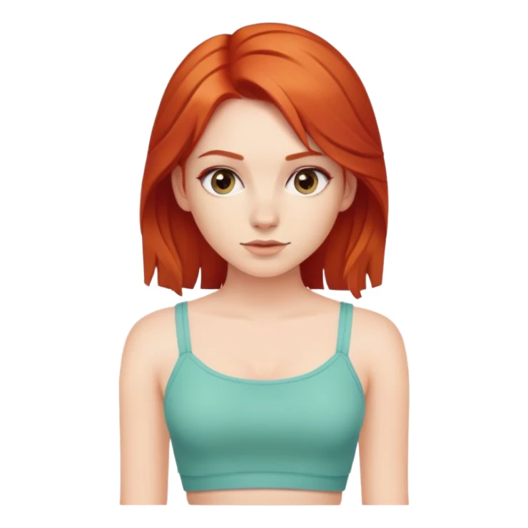 red-haired girl wearing a crop top sticker