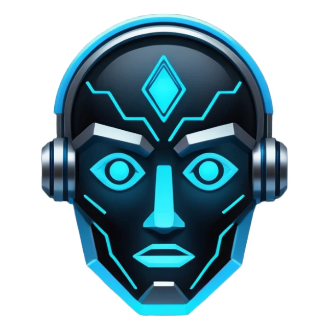 neon cyberpunk-themed icon representing artistic talent sticker