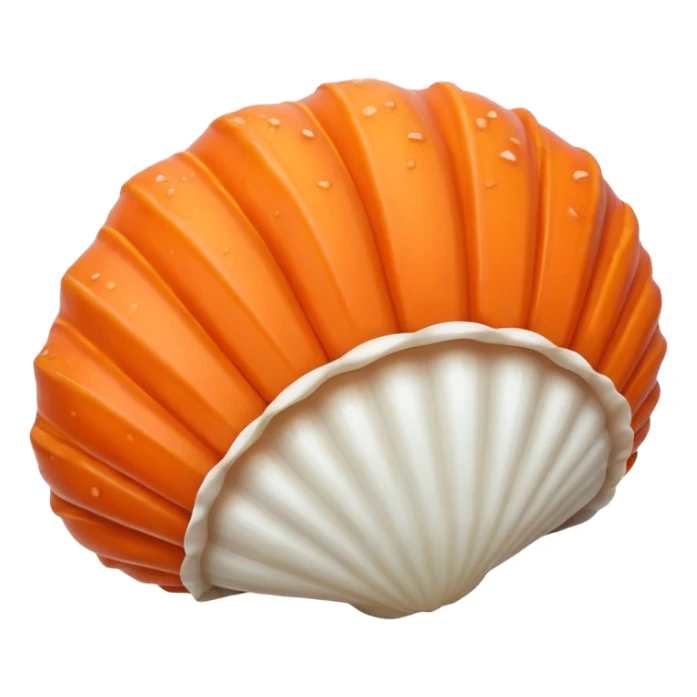 Create an emoji that is half carrot half sea shell sticker