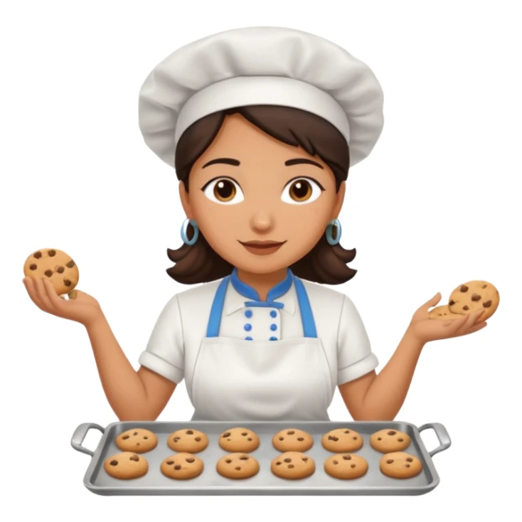 cocinera mujer haciendo cookies sticker