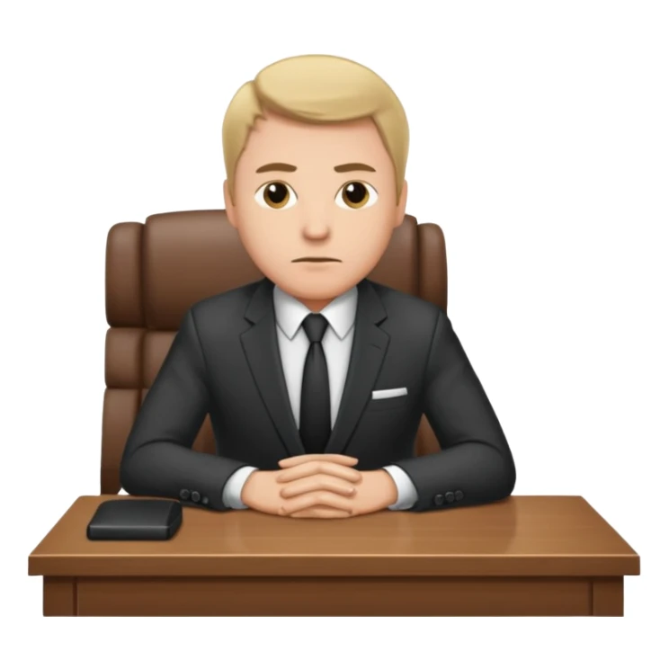 Business man sitting at a desk sticker