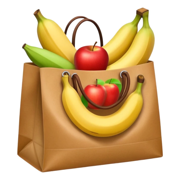 1 bag and 1 food item eg banana and apple sticker