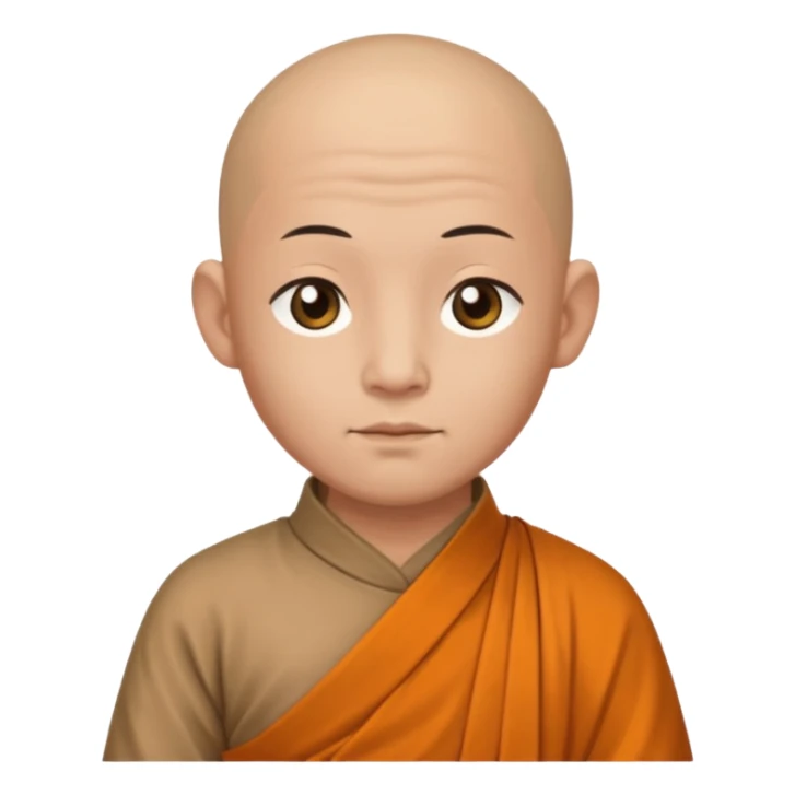 A bald Asian monk with ancient clothes sticker