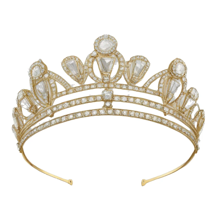 art deco style tiara diamonds gold  sticker