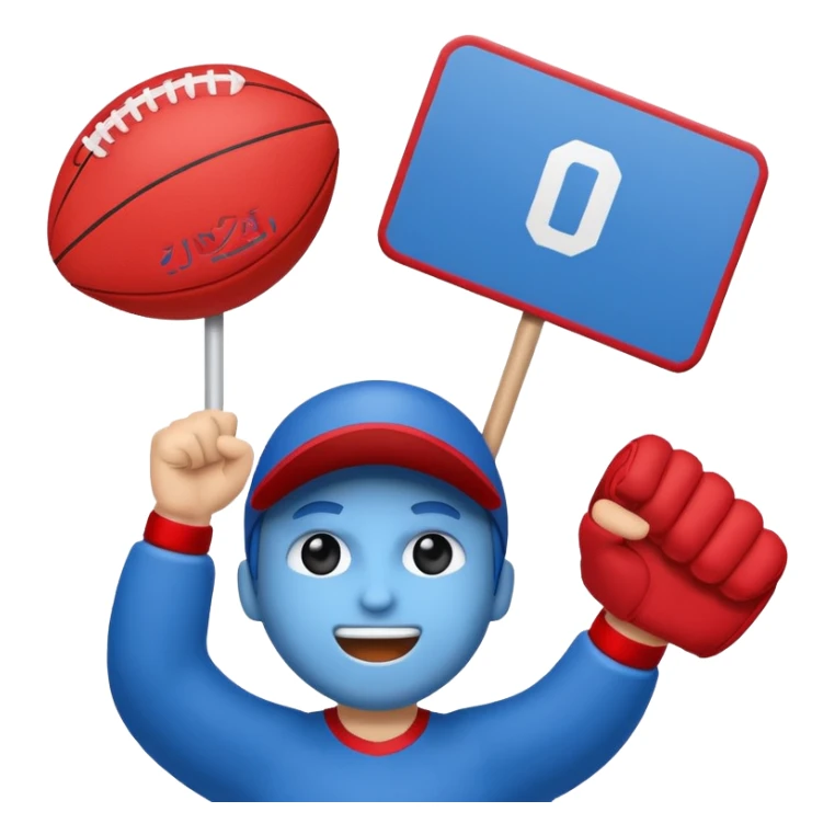 cheering sign sports in blue (#00A3E0) and red (#F9423A) sticker