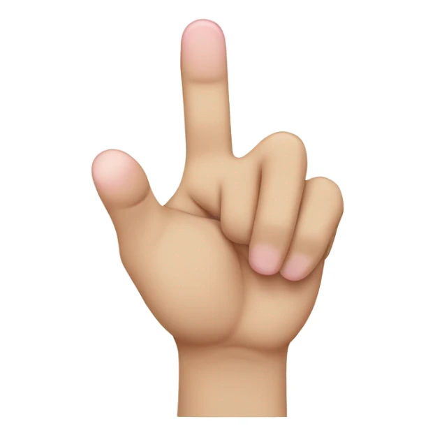 Hand showing index, middle and pinky finger up  sticker