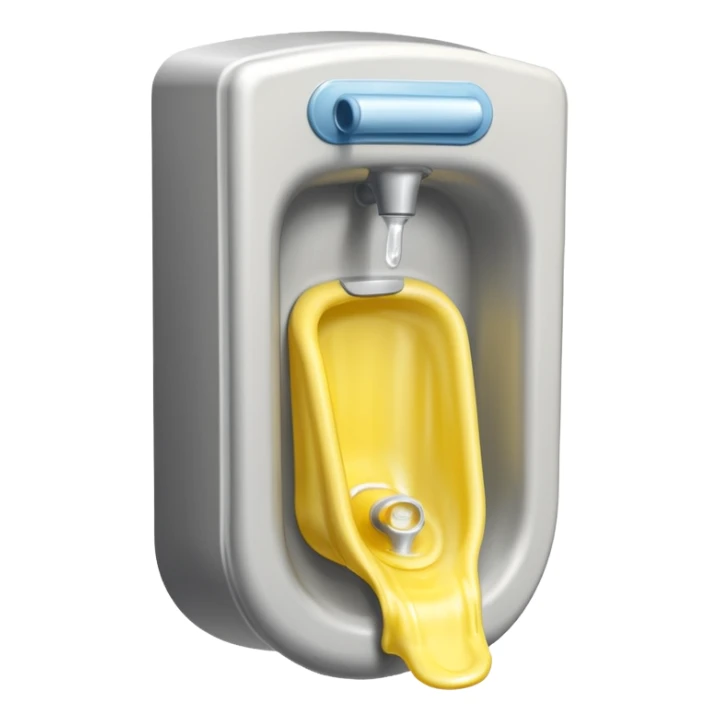 helle leicht gelbliche flüssigkeit fliesst in ein urinalkondom, kein smiley sticker