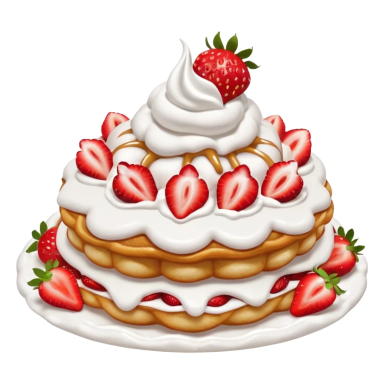 Funnel cake topped with strawberries and whip cream sticker