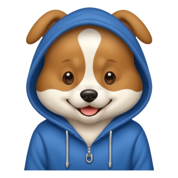 Dog wearing hoodie sticker